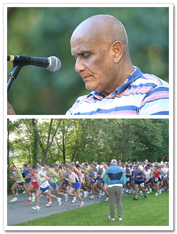 Sri Chinmoy and marathon start